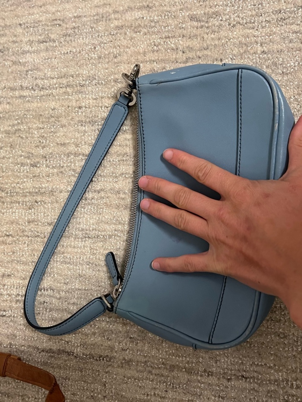 Minimal Leather baby Bag in Slate Blue - Picture 2 of 2